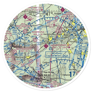 Hackettstown Airport (N05) VFR Sectional Sticker (30 mile)