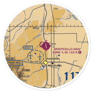 Monticello Airport (U64) VFR Sectional Sticker (20 mile)