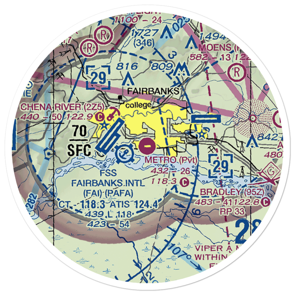 Metro Field (MTF) VFR Sectional Sticker (20 mile) 