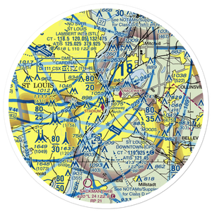 St Louis Downtown Heliport (MO7) VFR Sectional Sticker (30 mile)