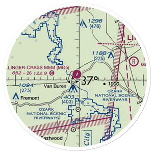 Bollinger-Crass Memorial Airport (MO5) VFR Sectional Sticker (20 mile)