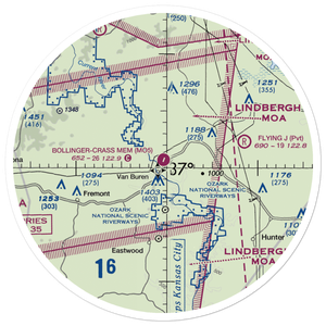 Bollinger-Crass Memorial Airport (MO5) VFR Sectional Sticker (30 mile)