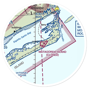 Matagorda Island Air Force Base (MGI) VFR Sectional Sticker (20 mile)