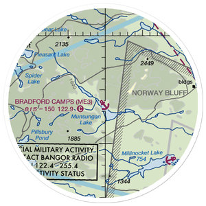 Bradford Camps Seaplane Base (ME3) VFR Sectional Sticker (20 mile)