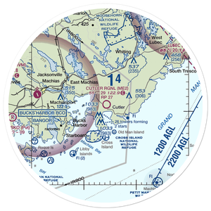 Cutler Regional Airport (ME2) VFR Sectional Sticker (30 mile)