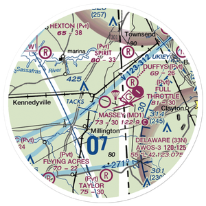 Massey Aerodrome (MD1) VFR Sectional Sticker (20 mile)