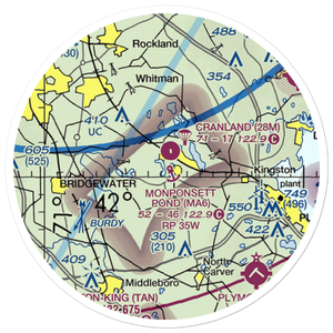 Monponsett Pond Seaplane Base (MA6) VFR Sectional Sticker (20 mile)