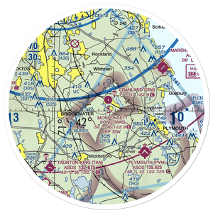 Monponsett Pond Seaplane Base (MA6) VFR Sectional Sticker (30 mile)