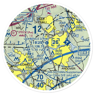 Merrimack Valley Seaplane Base (MA2) VFR Sectional Sticker (20 mile)