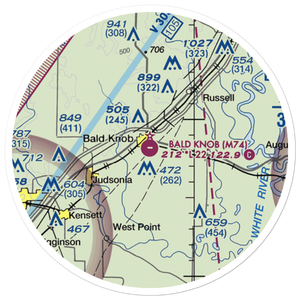 Bald Knob Municipal Airport (M74) VFR Sectional Sticker (20 mile)