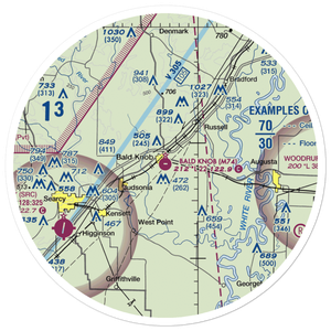 Bald Knob Municipal Airport (M74) VFR Sectional Sticker (30 mile)