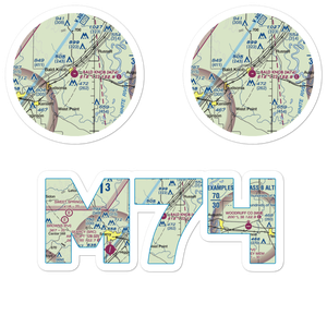 Bald Knob Municipal Airport (M74) VFR Sectional Sticker Pack