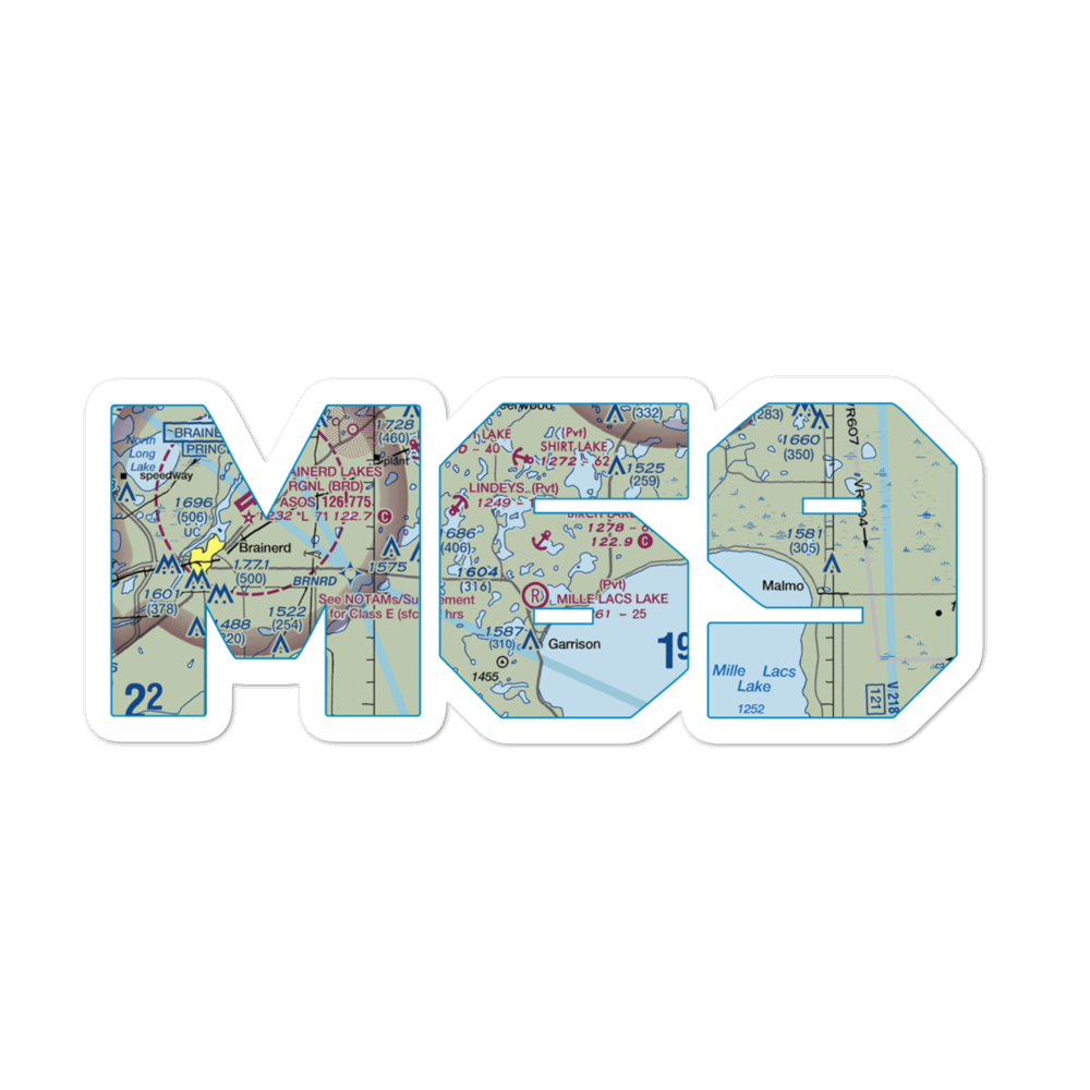 Birch Lake Seaplane Base (M69) VFR Sectional Sticker 