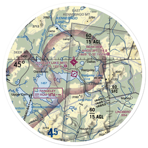 Rangeley Lake Seaplane Base (M57) VFR Sectional Sticker (30 mile)