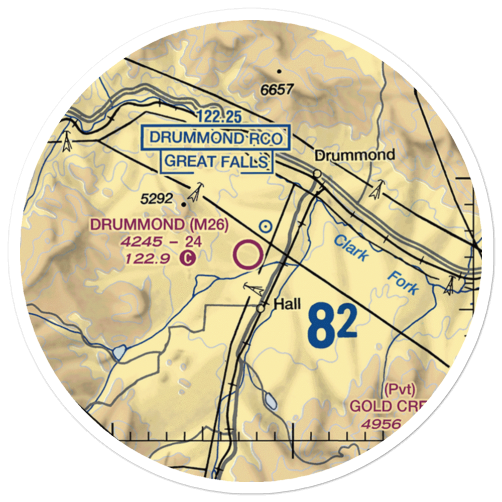 Drummond Airport (M26) VFR Sectional Sticker (20 mile) 