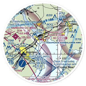 Havre De Grace Seaplane Base (M06) VFR Sectional Sticker (20 mile)