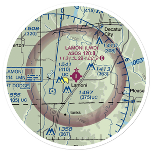 Lamoni Municipal Airport (LWD) VFR Sectional Sticker (20 mile)