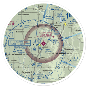 Lamoni Municipal Airport (LWD) VFR Sectional Sticker (30 mile)