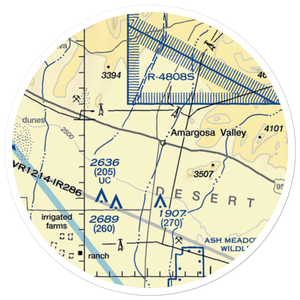 Lathrop Wells Airport / Jackass Aeropark (U75) VFR Sectional Sticker (20 mile)