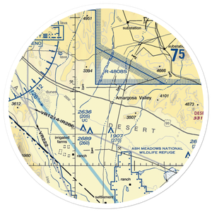 Lathrop Wells Airport / Jackass Aeropark (U75) VFR Sectional Sticker (30 mile)