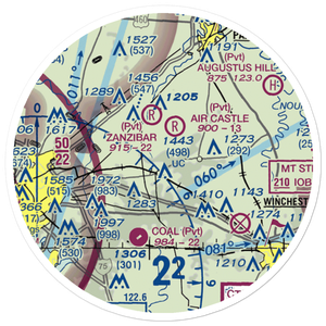 Blue Grass Station Army Heliport (LSD) VFR Sectional Sticker (20 mile)