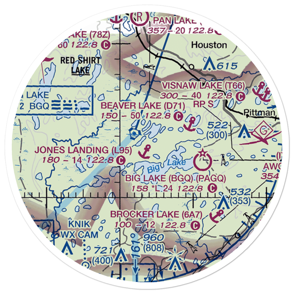 Jones Landing Seaplane Base (L95) VFR Sectional Sticker (20 mile) 