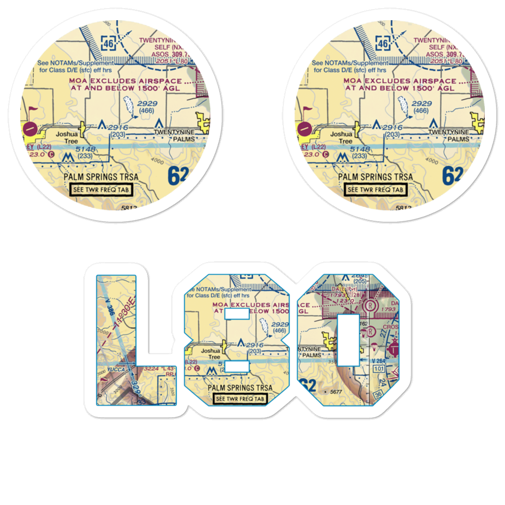 Roy Williams Airport (L80) VFR Sectional Sticker Pack 