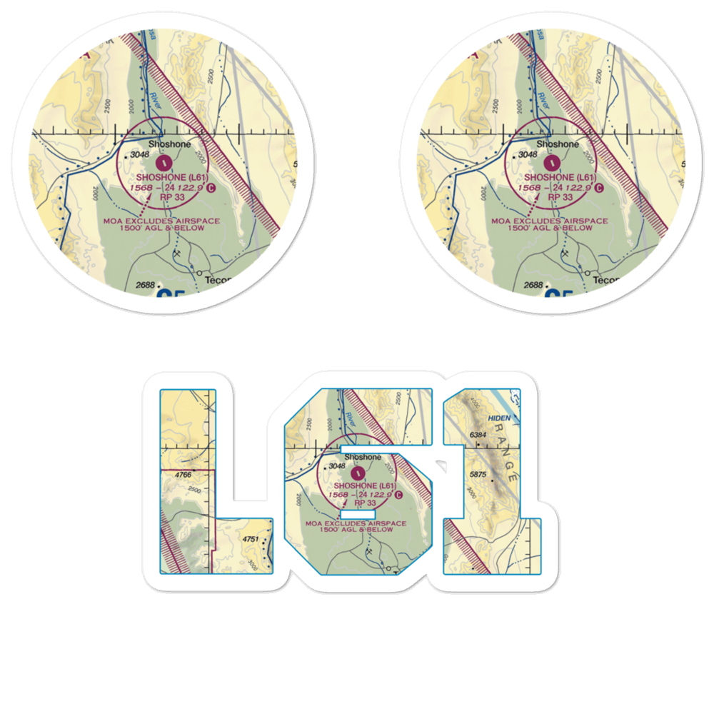 Shoshone Airport (L61) VFR Sectional Sticker Pack 