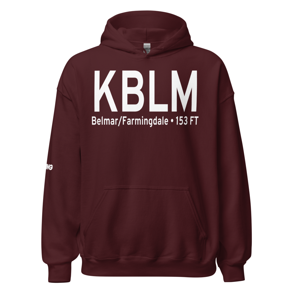 Monmouth Executive Airport (KBLM) ICAO Hoodie Sweatshirt 