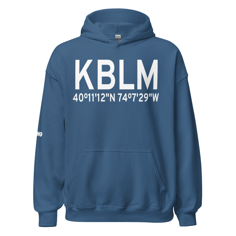 Monmouth Executive Airport (KBLM) ICAO Hoodie Sweatshirt 