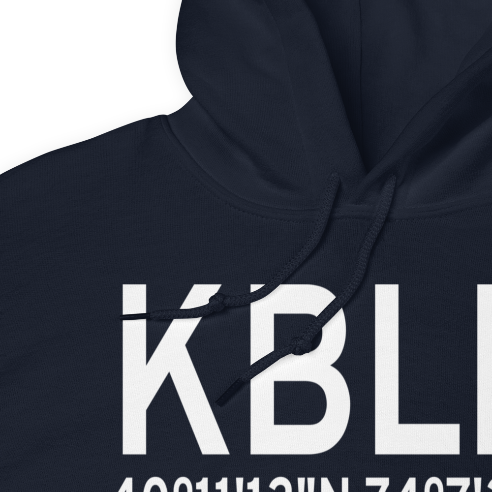 Monmouth Executive Airport (KBLM) ICAO Hoodie Sweatshirt 