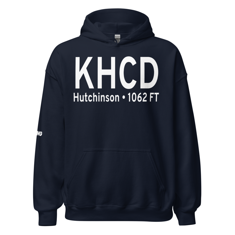 Hutchinson Municipal Butler Field (KHCD) ICAO Hoodie Sweatshirt 