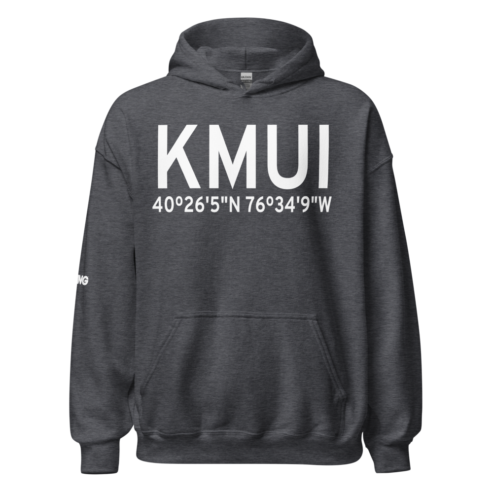 Muir Army Air Field (Fort Indiantown Gap) Airport (KMUI) ICAO Hoodie Sweatshirt 