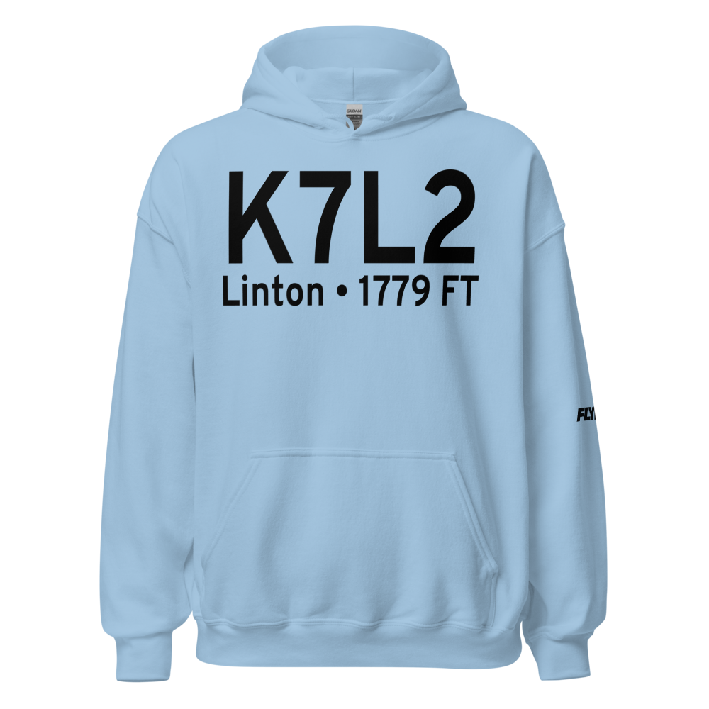 Linton Municipal Airport (K7L2) ICAO Hoodie Sweatshirt 