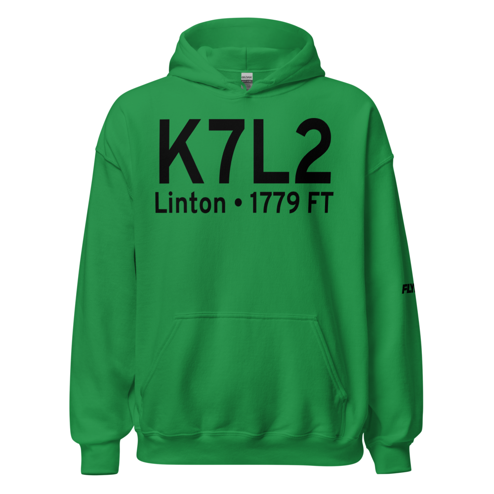 Linton Municipal Airport (K7L2) ICAO Hoodie Sweatshirt 