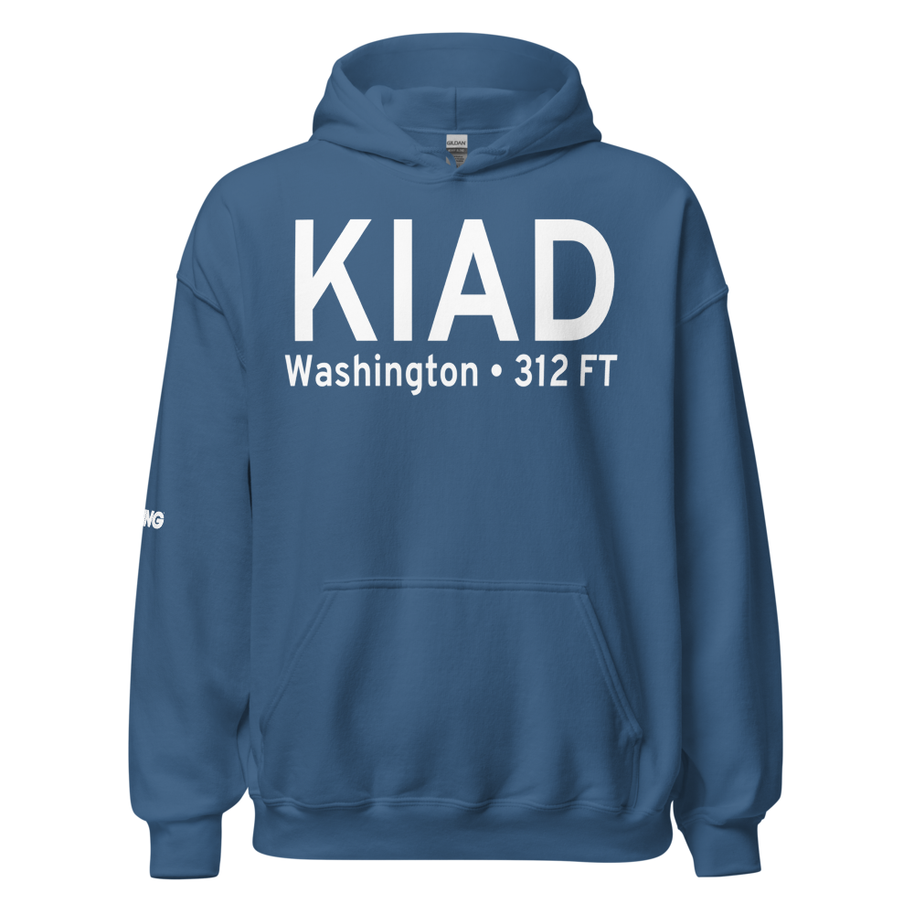 Washington Dulles International Airport (KIAD) ICAO Hoodie Sweatshirt 