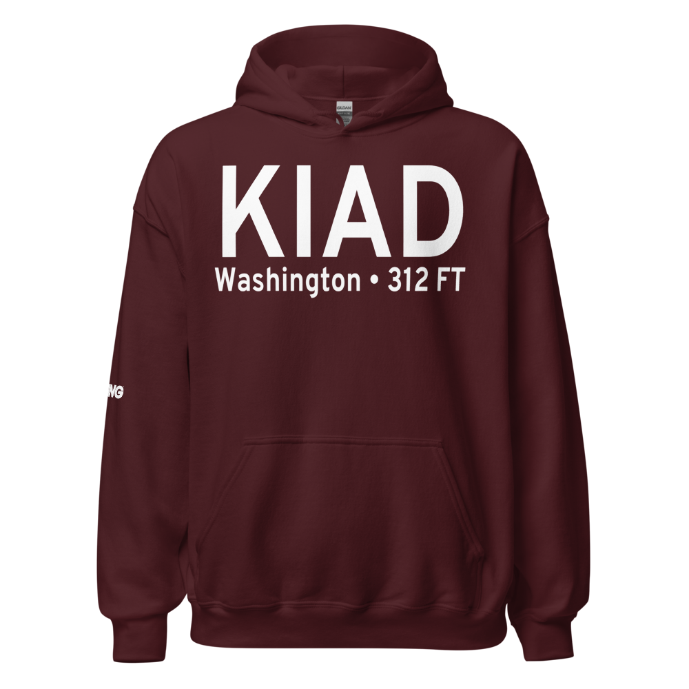 Washington Dulles International Airport (KIAD) ICAO Hoodie Sweatshirt 