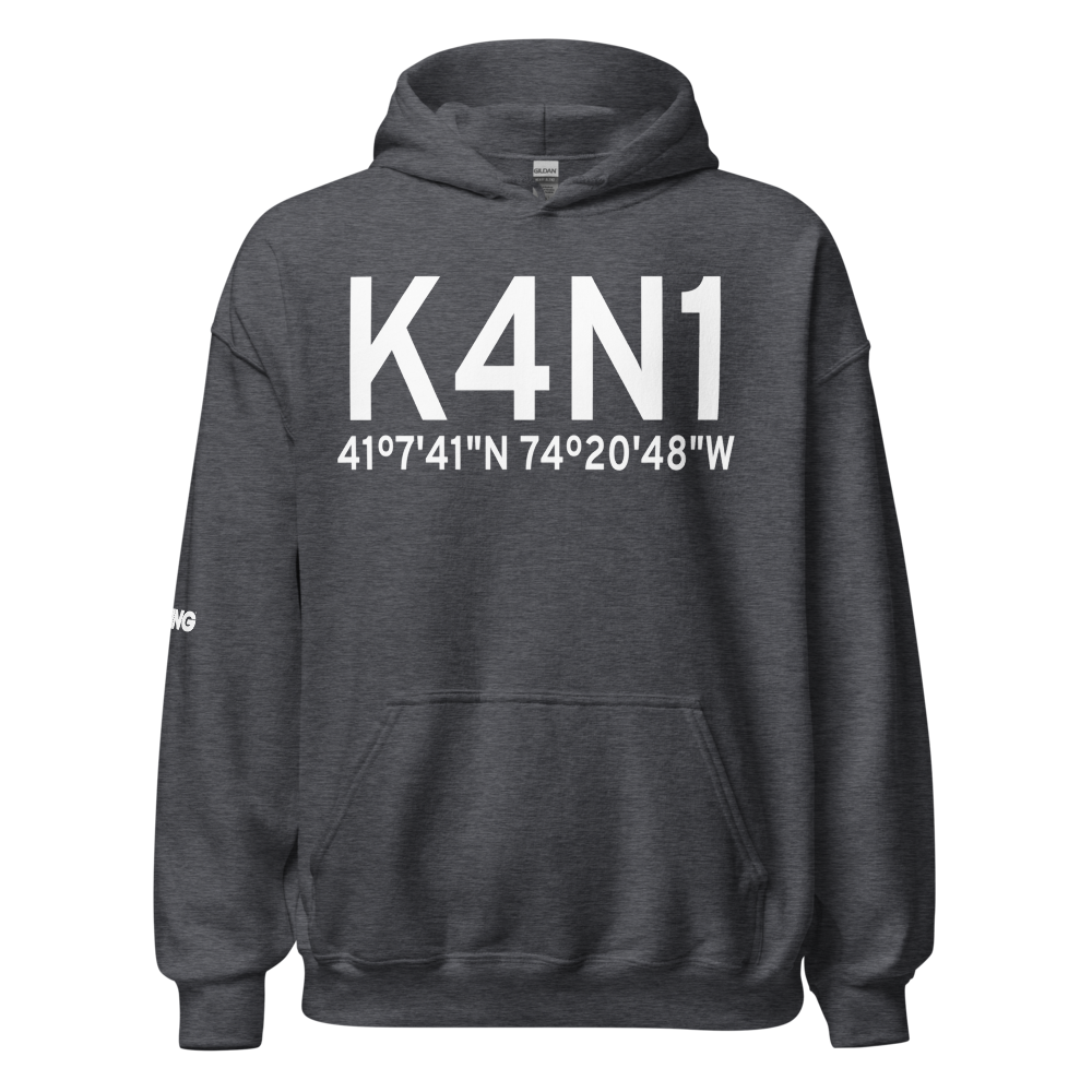 Greenwood Lake Airport (K4N1) ICAO Hoodie Sweatshirt 