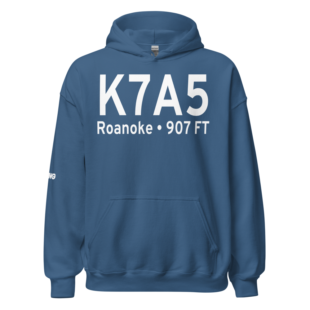 Roanoke Municipal Airport (K7A5) ICAO Hoodie Sweatshirt 