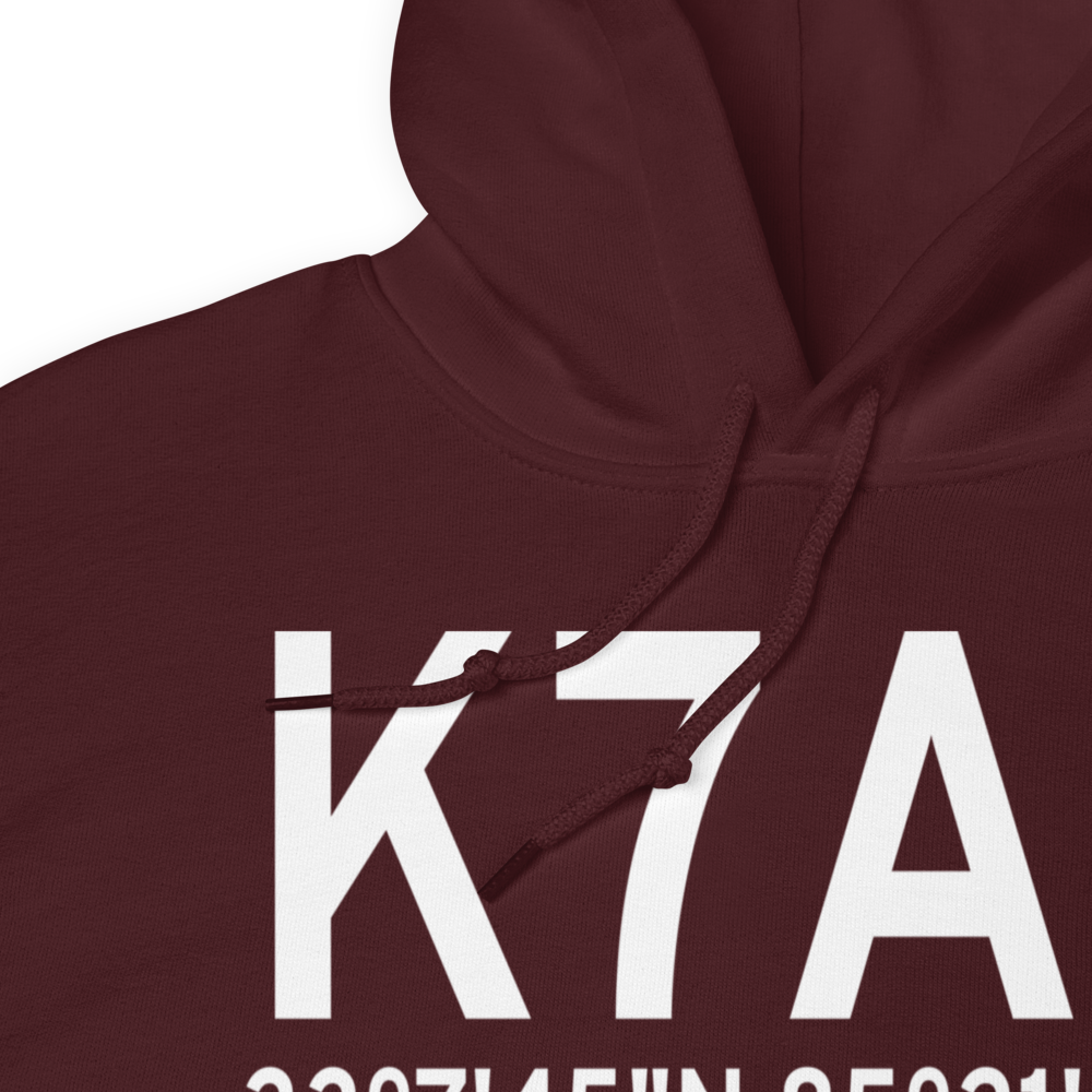 Roanoke Municipal Airport (K7A5) ICAO Hoodie Sweatshirt 