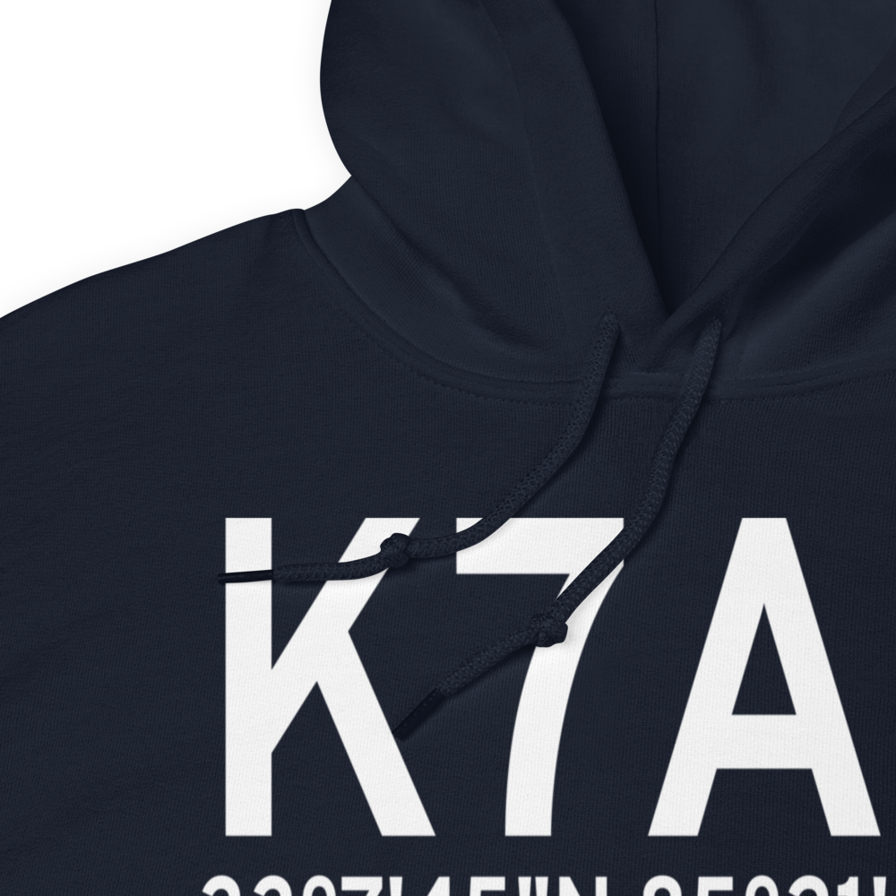 Roanoke Municipal Airport (K7A5) ICAO Hoodie Sweatshirt 