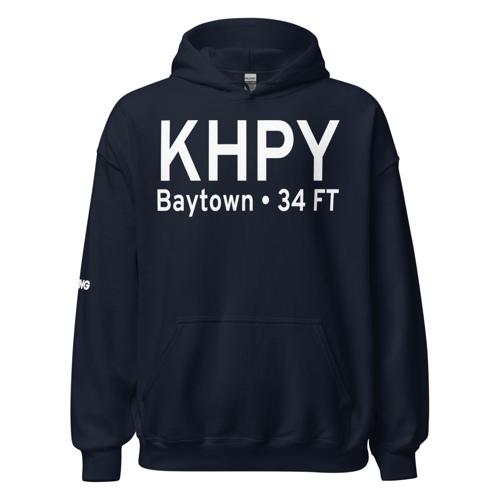 Baytown Airport (KHPY) ICAO Hoodie Sweatshirt 
