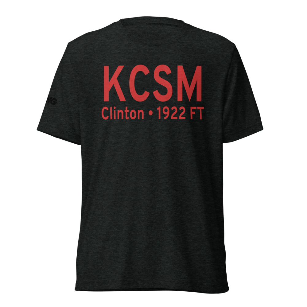 Clinton Sherman Airport (KCSM) ICAO Tri-blend T-Shirt 