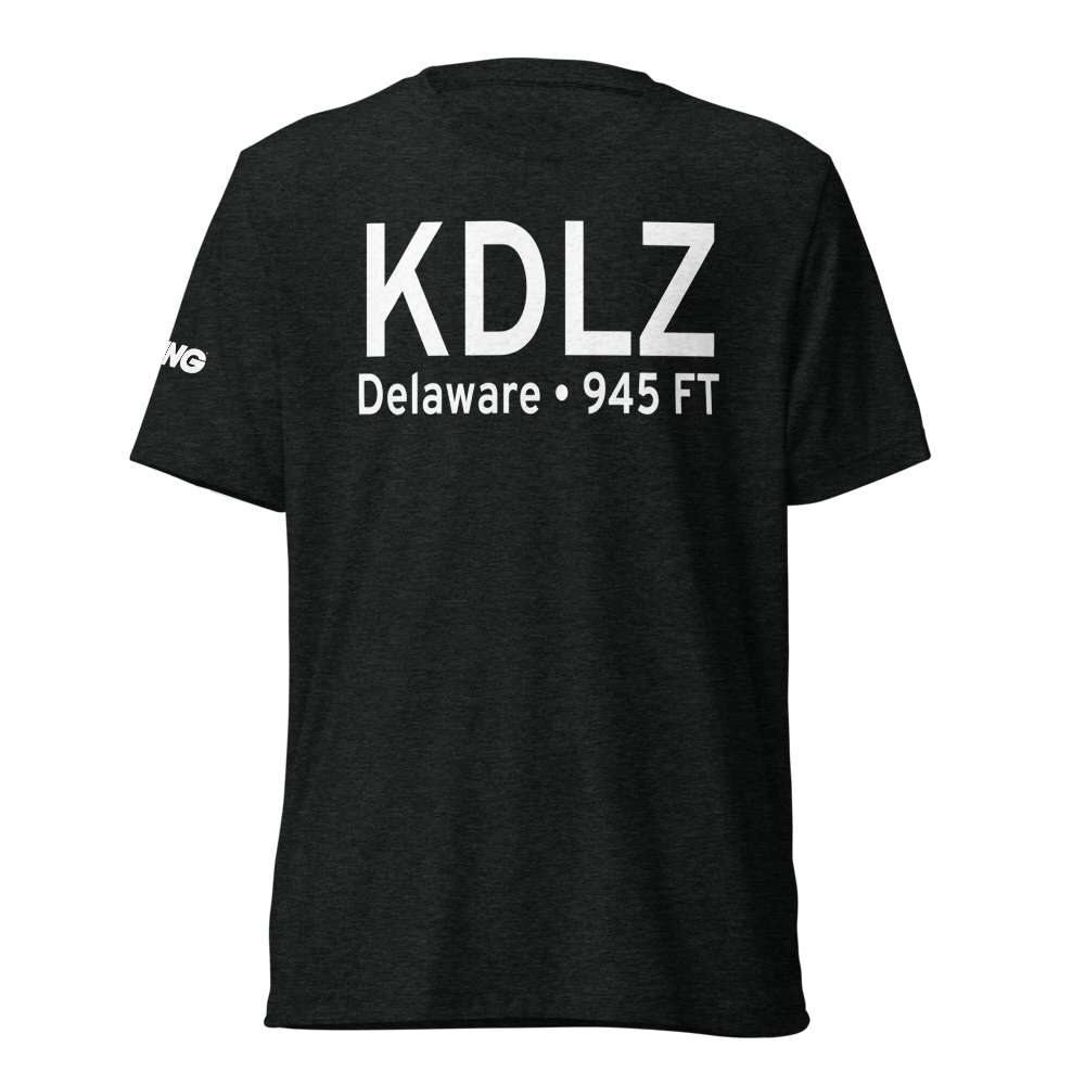 Delaware Municipal Airport (KDLZ) ICAO Tri-blend T-Shirt 