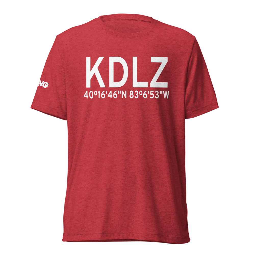 Delaware Municipal Airport (KDLZ) ICAO Tri-blend T-Shirt 