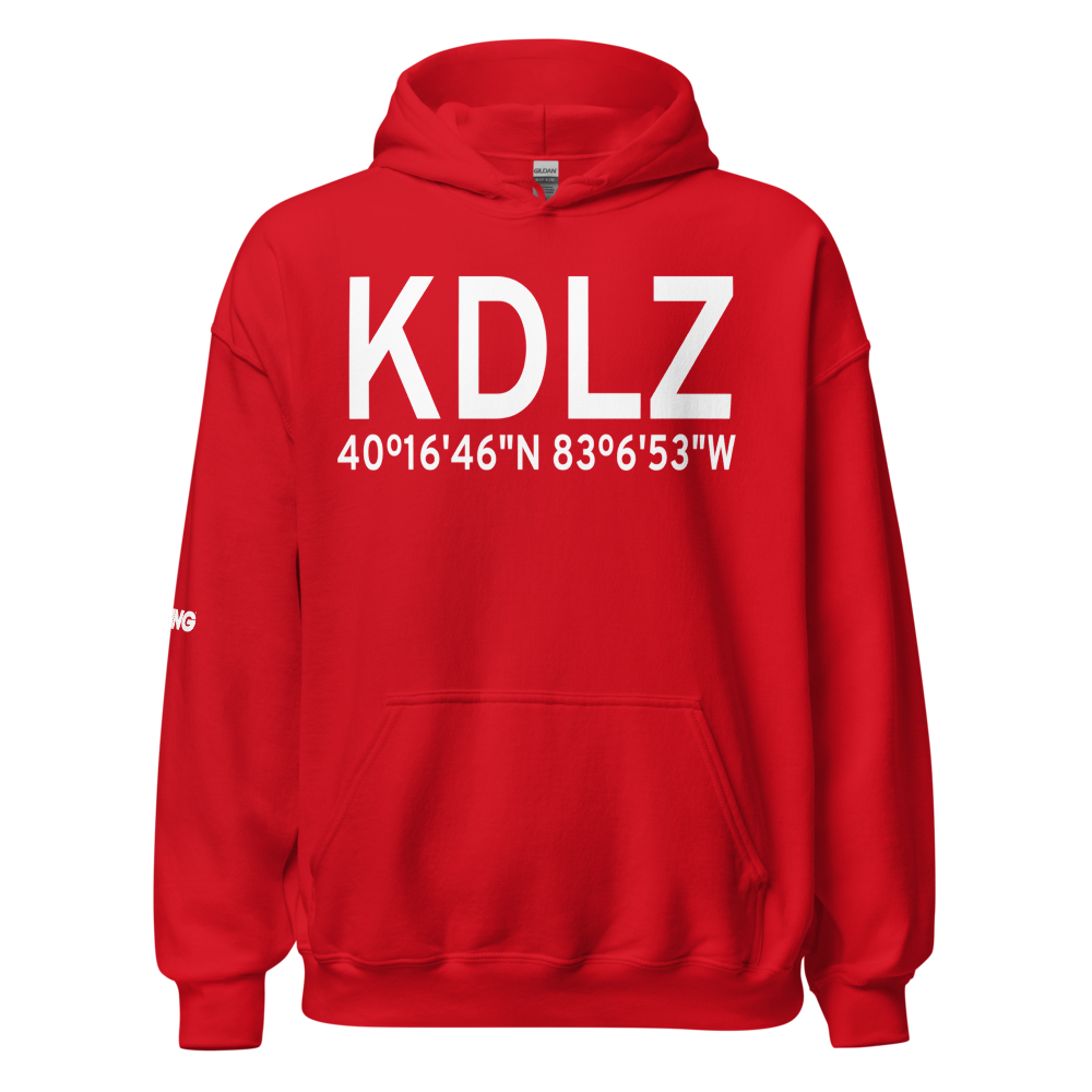 Delaware Municipal Airport (KDLZ) ICAO Hoodie Sweatshirt 