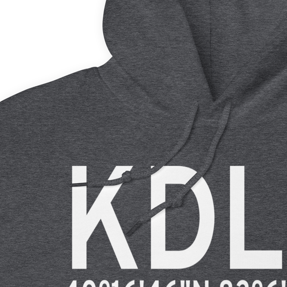 Delaware Municipal Airport (KDLZ) ICAO Hoodie Sweatshirt 