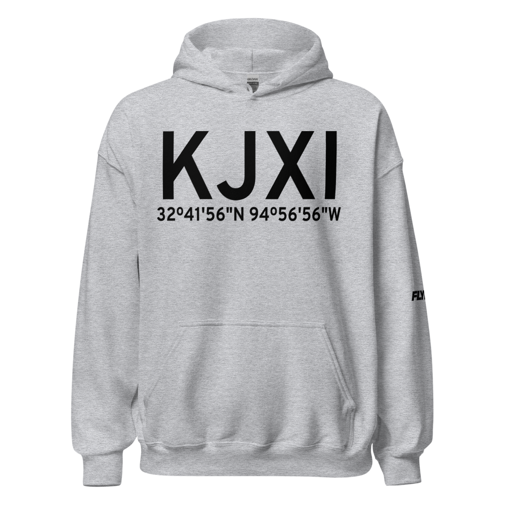 Fox Stephens Field Gilmer Municipal Airport (KJXI) ICAO Hoodie Sweatshirt 