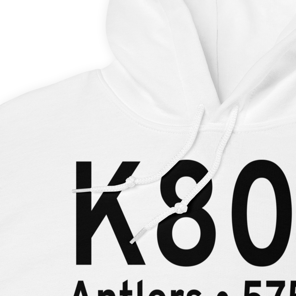 Antlers Municipal Airport (K80F) ICAO Hoodie Sweatshirt 