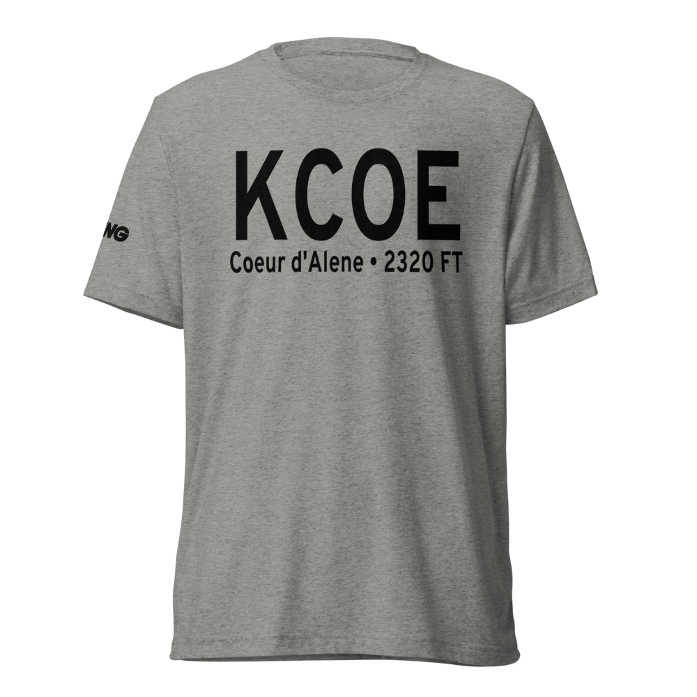 Coeur D'Alene - Pappy Boyington Field (KCOE) ICAO Tri-blend T-Shirt 